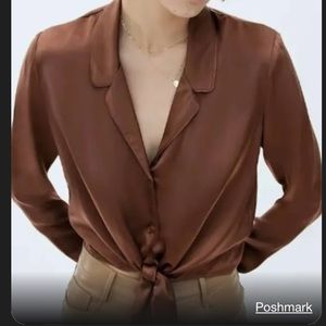 Wilfred Tie Front Satin Blouse